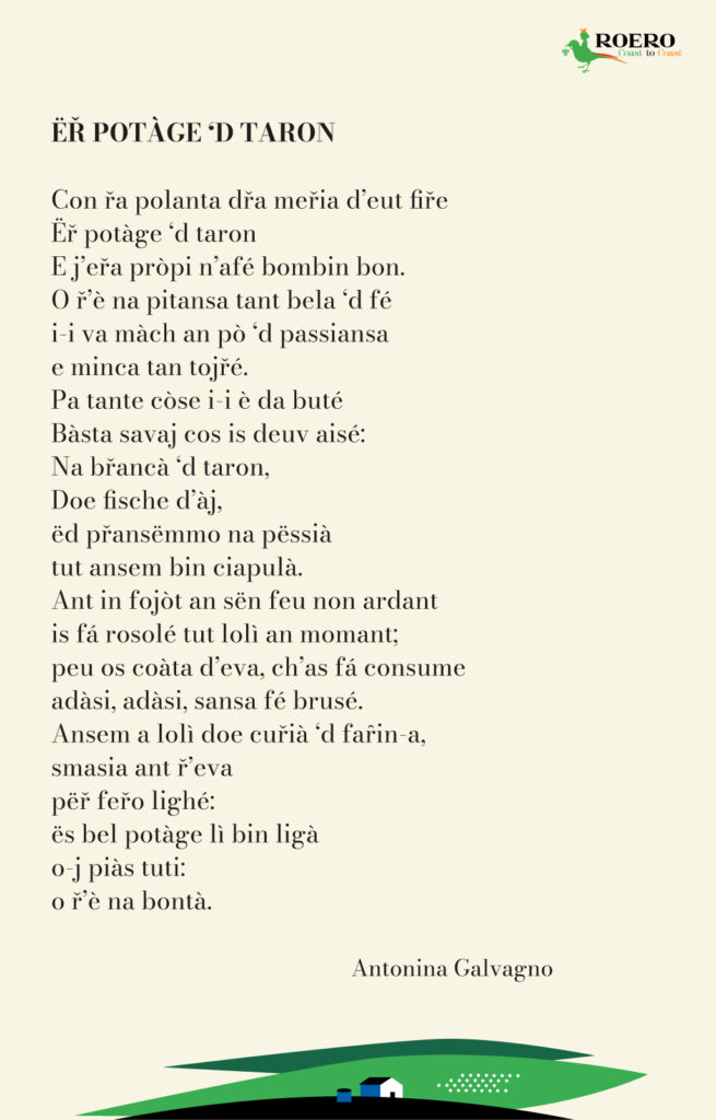 Il Potàge di Monteu Roero in poesia, di Antonina Galvagno